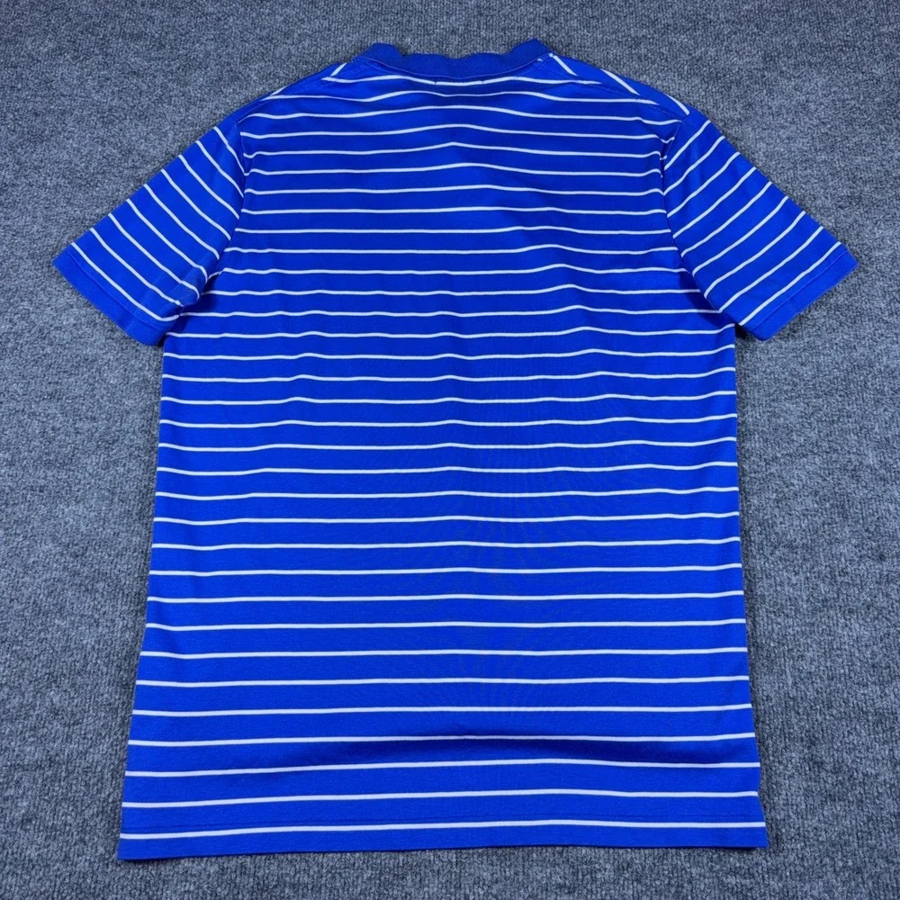 Polo Ralph Lauren Mens Large Blue White Striped Pima Soft Touch Polo Shirt L